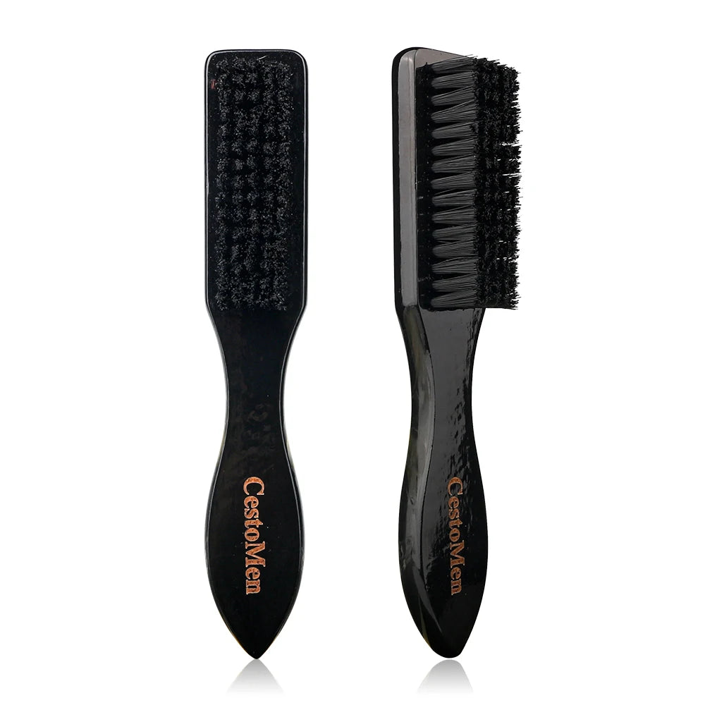 CestoMen Soild Wood Professional Fade Brush Barber Neck Sweeping Brush Comb Haircut Accessories Facial Cleaning Tools For Men