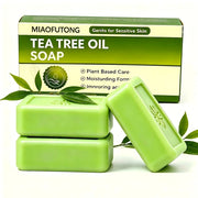 Tea Tree Oil Soap Bar for Men Women Natural Plant Extract Handmade Soap Deep Cleansing Soothing for Dry Skin Exfoliate Skin Care