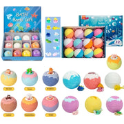 1/6/12PCS Bath Bombs Set Bubble Bath Fizzies for Children Safe & Natural Essential Oil Bubble Bath with Surprise Toys Inside