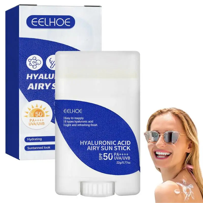 SPF50+ PA++++ Sunscreen Face Stick Hyaluronic Acid Facial Sunscreen UVA/UVB Protection Sun Stick Body Sunscreen Stick 22g