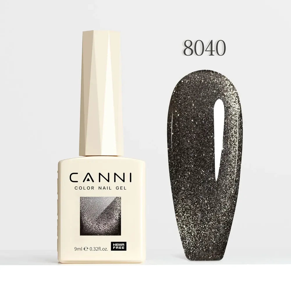CANNI HEMA FREE TPO FREE 9ml Glitter Silver Cat Magnetic Gel Nail Polish Galaxy Diamond Full Coverage Pigmented Gel for Nail