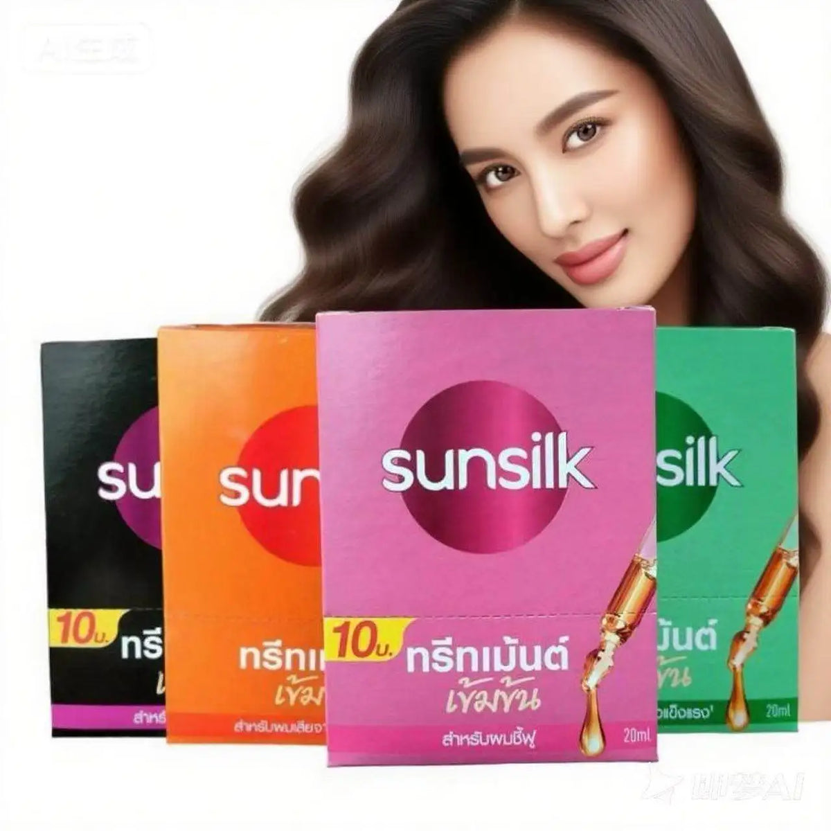 Thai Sunsilk Hair Mask 10x20ml Sachets, Repairs & Smooths Damaged Frizzy Hair, Nourishing Leave-In Conditioner