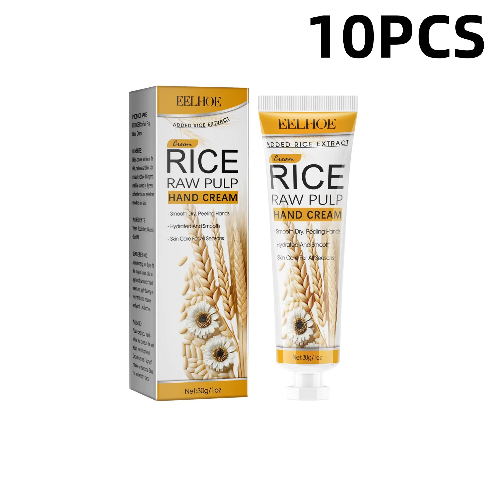 EELHOE Rice Extract Moisturizing Hand Cream for Dry Rough Hands  Brightening Skin Nourishing Itch Relief Gentle Care Hydration