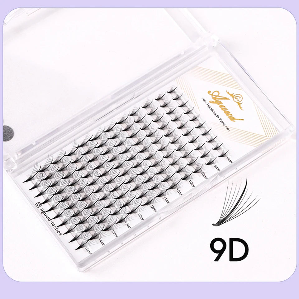 AGUUD Wispy Premade Fans Lash Extension 3D 5D 7D 9D Pointy Base Russian Volume Lash Extension Promade Spike Fans Cluster Eyelash