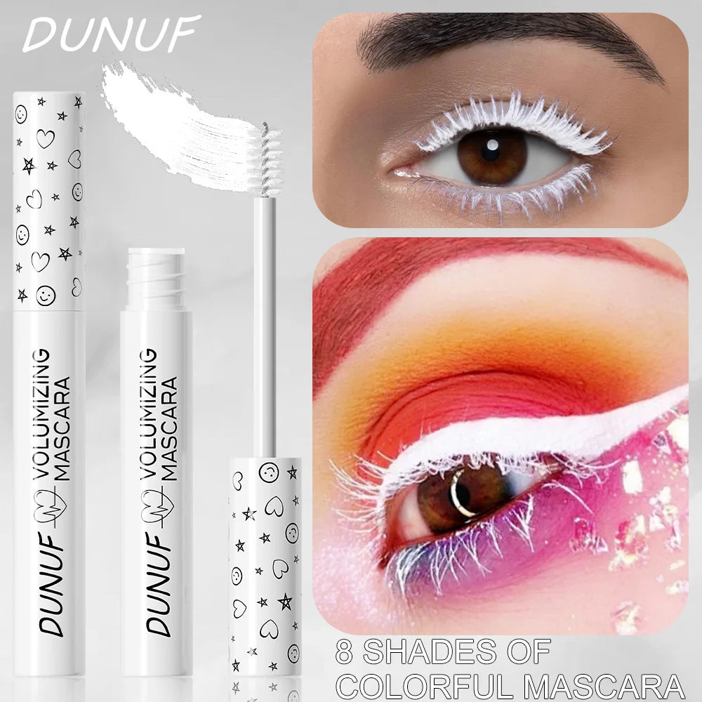 White Slender Curly Mascara, Color Mascara Waterproof Not Easy To Smudge, Portable Fine Brush Head，Holiday Makeup