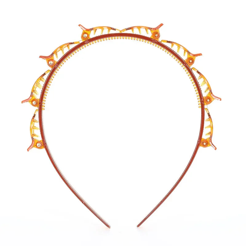 2024 Double Layer Bands Clip Hairbands Fashion Plastic Twist Braided Headband Multi-storey Air Weave Head Hoop Hairstyling Tool