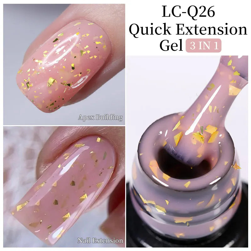 LILYCUTE 7ML Jelly Nude Pink Quick Extension Gel Nail Polish Transparent  Finger Prolong Long Lasting Construction Gel Varnish