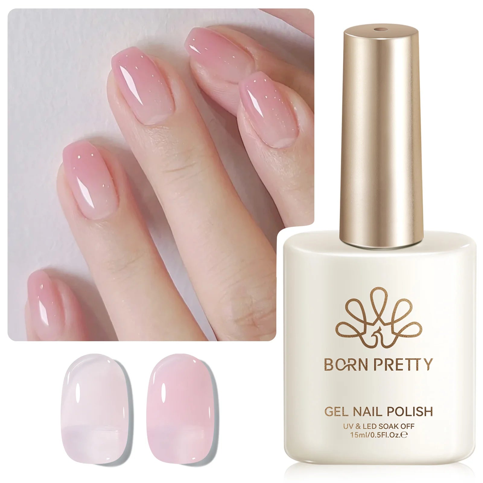BORN PRETTY 15ML Pearl White Pearl Shell Thread Gel Nail Polish Shiny Glitter Varnis Semi Permanent For Soak Off Gel Nail Art