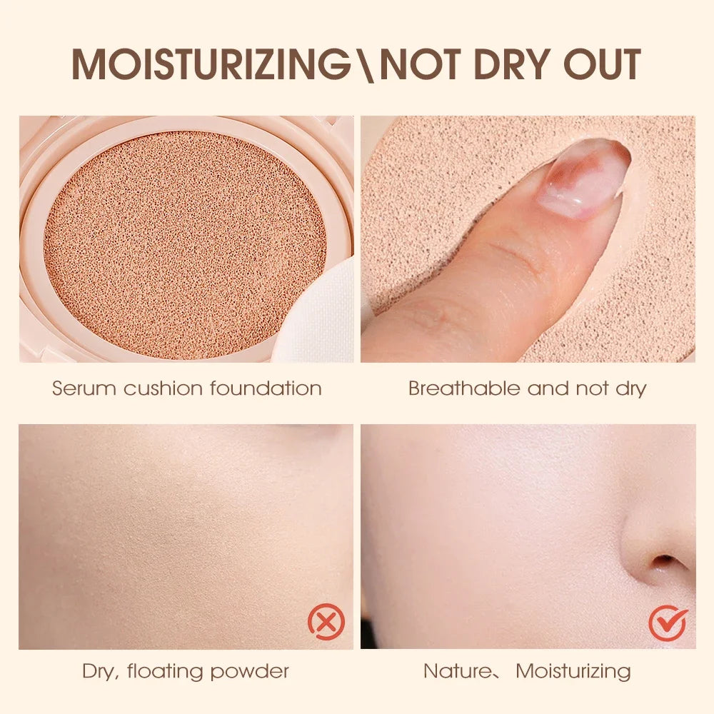 O.TWO.O Cushion Foundation 3 Colors Air Cushion BB Cream Full Coverage Breatheable Concealer Waterproof Face Foundation