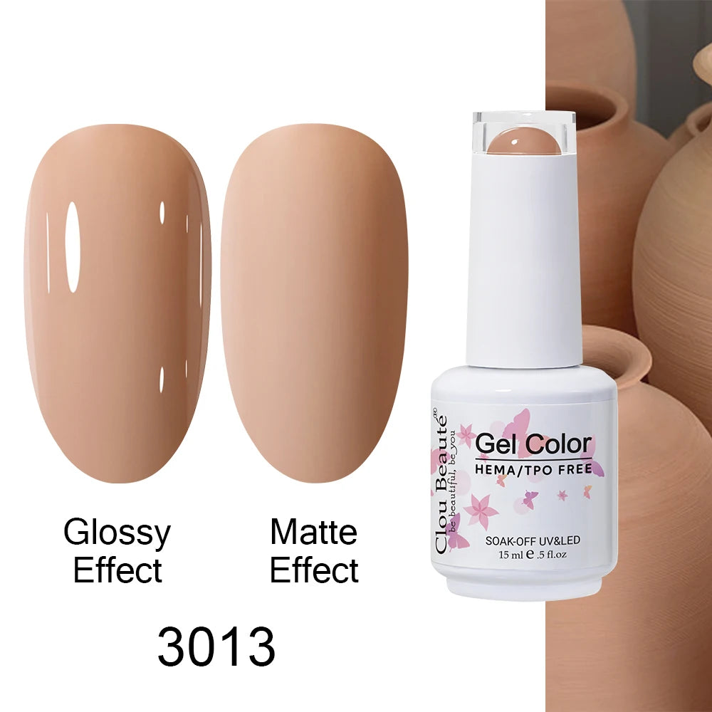 Clou Beaute Gel Nail Polish Neon Brown Royal Blue Red Green Pastal Nude Nail Art Varnishes Gel Lacquer Top Coat UV Gel Nail