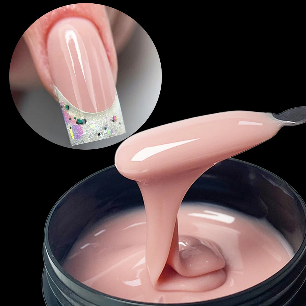 Jillnails Hema TPO Free Natural Yellow Nude Builder Nail Gel 100g/50g 100ml for Nail Extension Sculpting