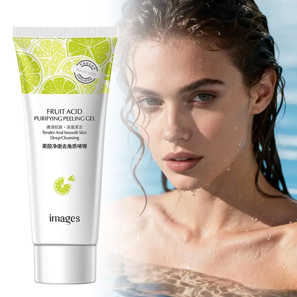 Fruit Acid Peeling Gel Facial Cleansing Exfoliating Peeling Scrub Cream Deep Clean Moisturizing Blackhead Removal Face Cleanser