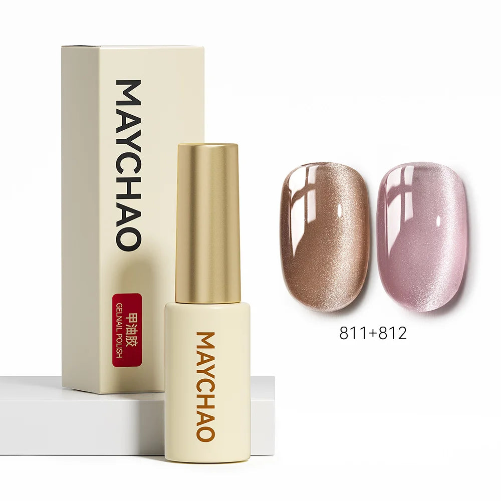MAYCHAO 5ML Gel Nail Polish 9D Laser Diamond Glitter Cat Eye Gel Semi-Permanent Soak Off UV LED Gel Nail Manicure Tools Nail Art