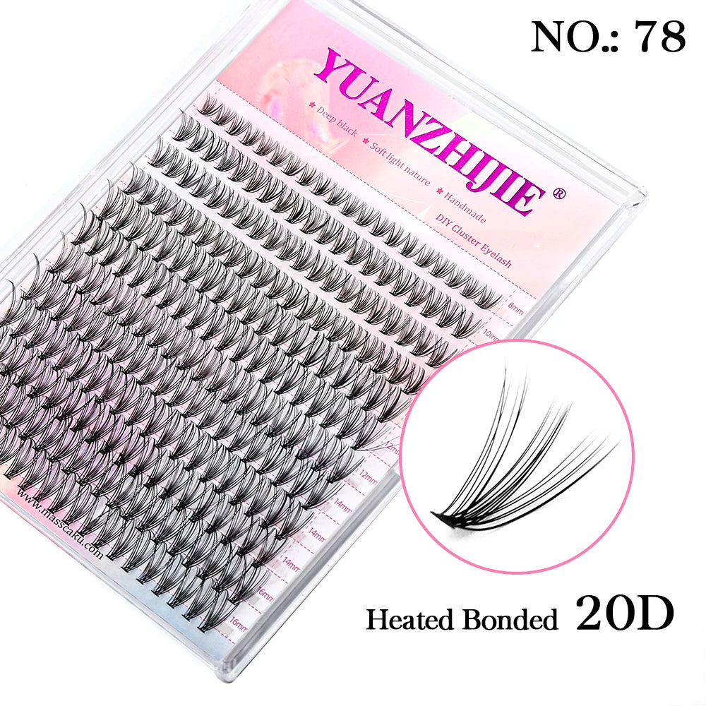 Mix Color 144 Russian Volume YUANZHIJIE False Eyelashes Natural Soft DIY Cluster Segment Lashes Cute Deer Rainbow Eyelashes
