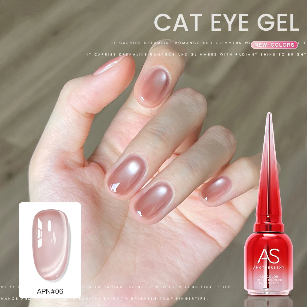 AS Colors Nude Magnetic Cat Eye Gel Nail Polish Pink UV LED Soak Off Gel Varnish Crystal Cat Eye Gel Lacquer Professional Enamel