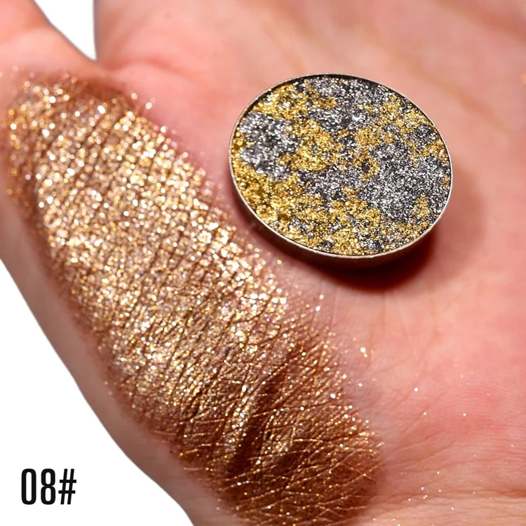Weaving Chameleon Eyeshadow  Matte Powder Metallic Highgloss Glitter Highlight Longlasting Combined by Self Gift Disk