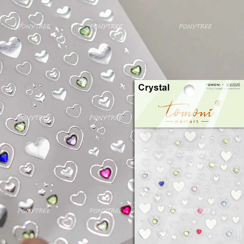 Geometric Lines Star Love Heart Chain Silver Gold Lava Letter Flower Growth Ring Number 5D DIY Nail Art Stickers Manicure Decals