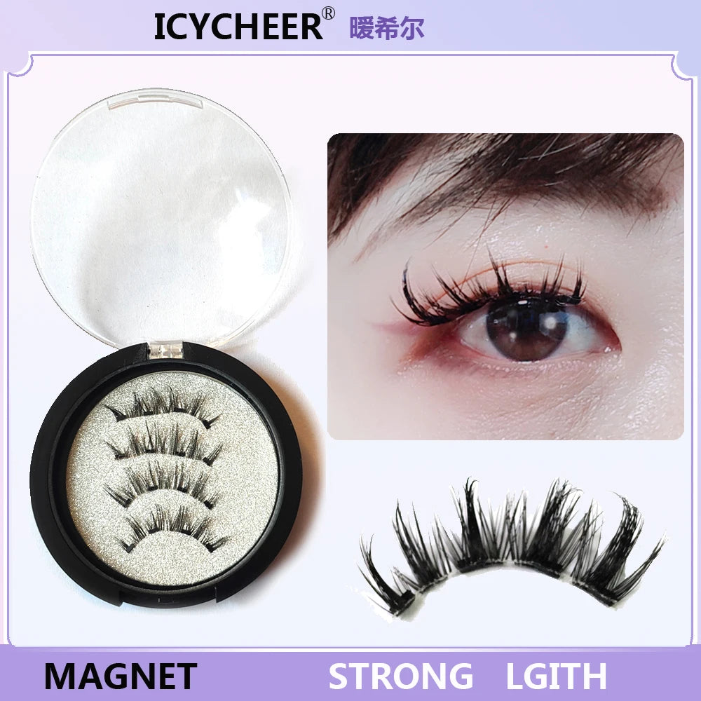 Reusable Magnetic Eyelashes 3D False Mink Lash Natural Wispy Long Manga Eyelash Fashion Korea Eyelash For Lashes Extension