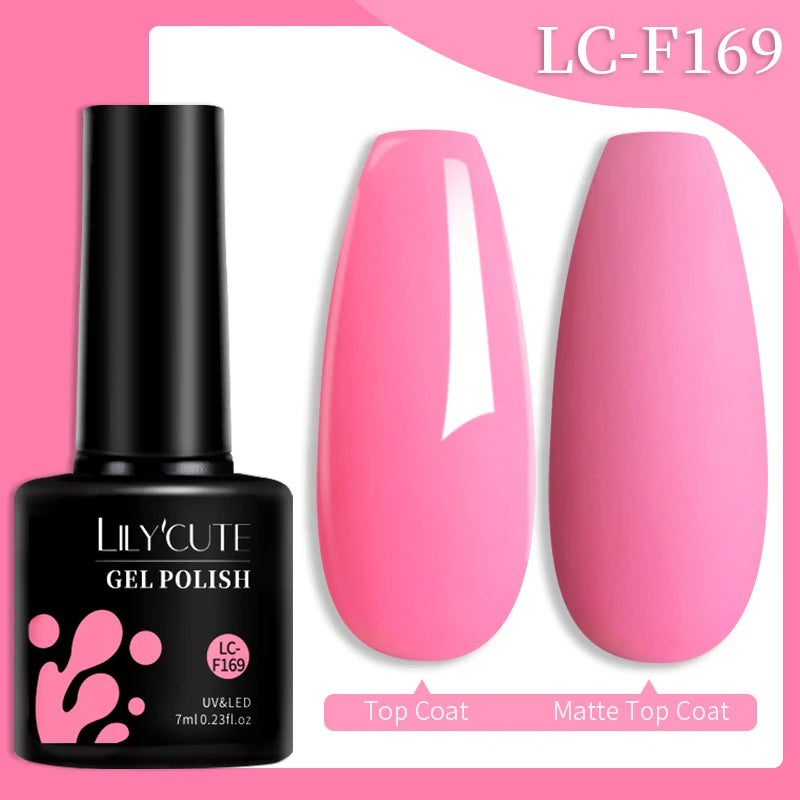 LILYCUTE 7ml Champagne Rose Gold Glitter Gel Nail Polish Colorful Sparking Long Lasting Manicure Soak Off Nails Art Gel Varnish