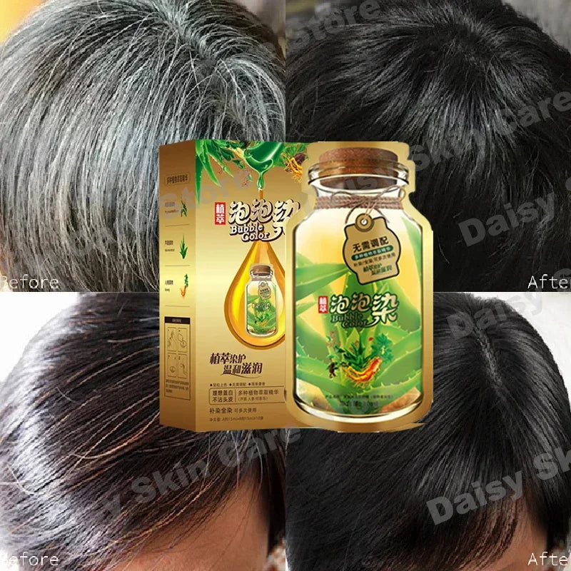 Natural Plant Herbal Hair Dye Shampoo 5 Minutes Change Hair Color Non-irritating Nourishing Repairs Gray White Hair Beauty Care