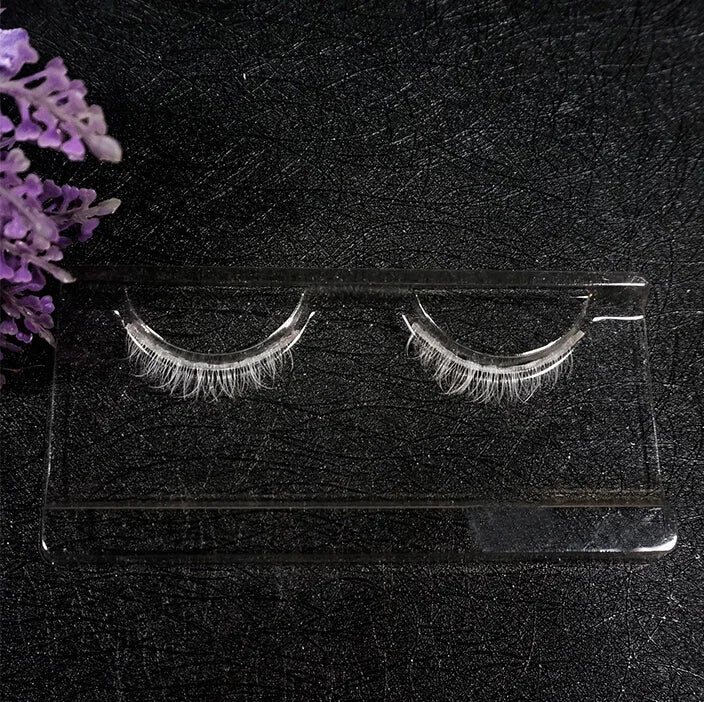 HBZGTLAD White Eyelashes Cosplay Makeup Natural Long Cross Strip False Eye Lashes