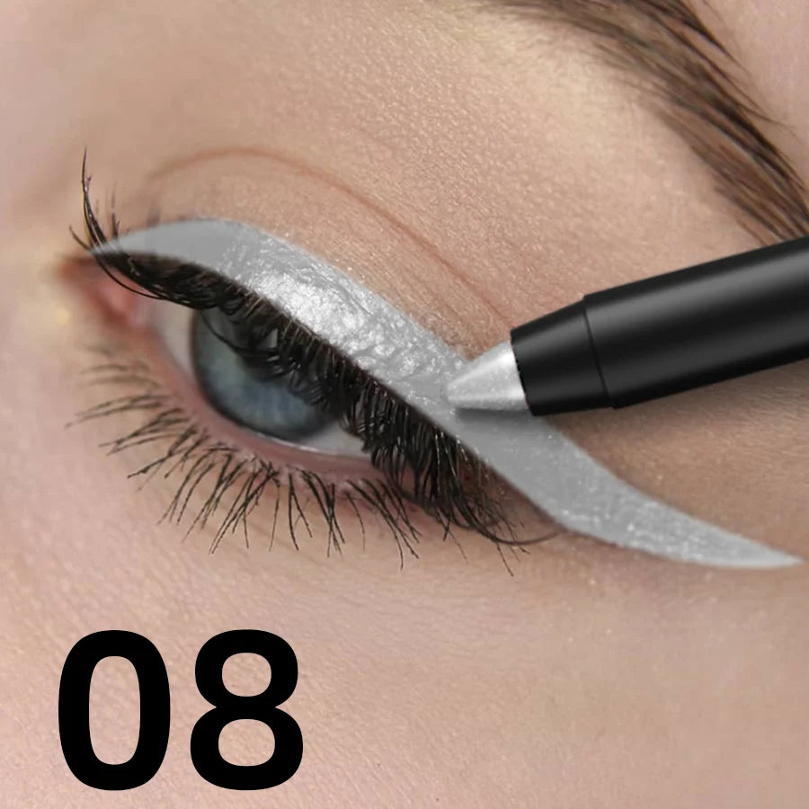 10-color 1pc colorful eyeliner pen,high pigmented waterproof  pearly shimmer metallic smokey punk gothic style eyeliner makeup