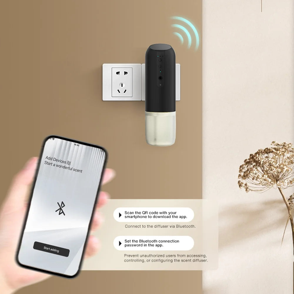 TEABLUM 100m³ Smart Automatic Air Freshener Plug in Diffuser Hotel Scent Diffuser for Home and Toilet 150ml Fragrance Diffuser