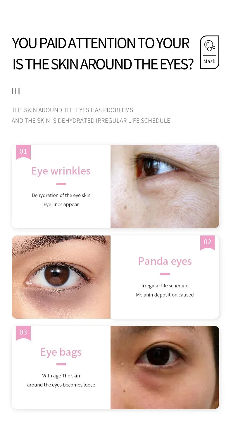 Collagen Eye Mask Anti-Wrinkle Eye Patches Fade Fine Line Remove Dark Circle Bag Anti-Puffiness Moisturizing Brighten Skin Care