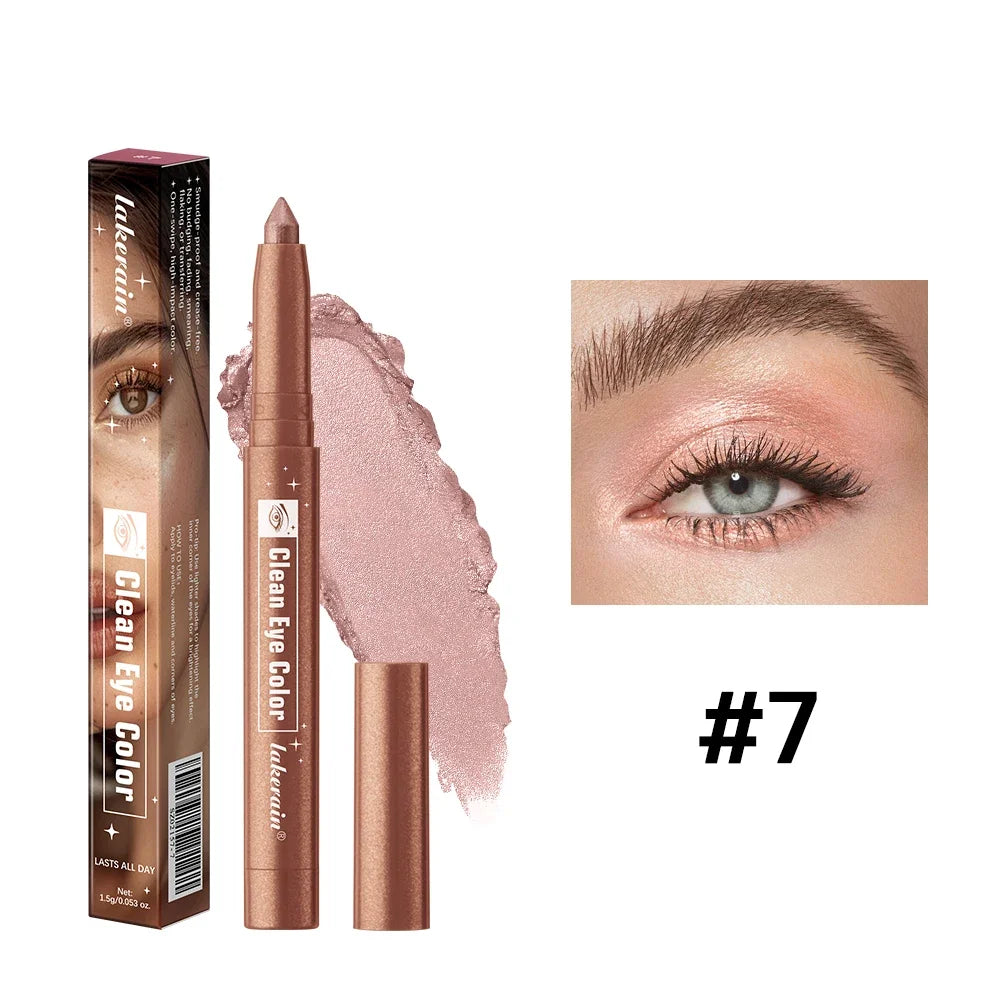 12 Colors Waterproof Eyeshadow Sticks Long Lasting High Pigmented Shimmer Glitter And Matte Eyeshadow Pencil Makeup
