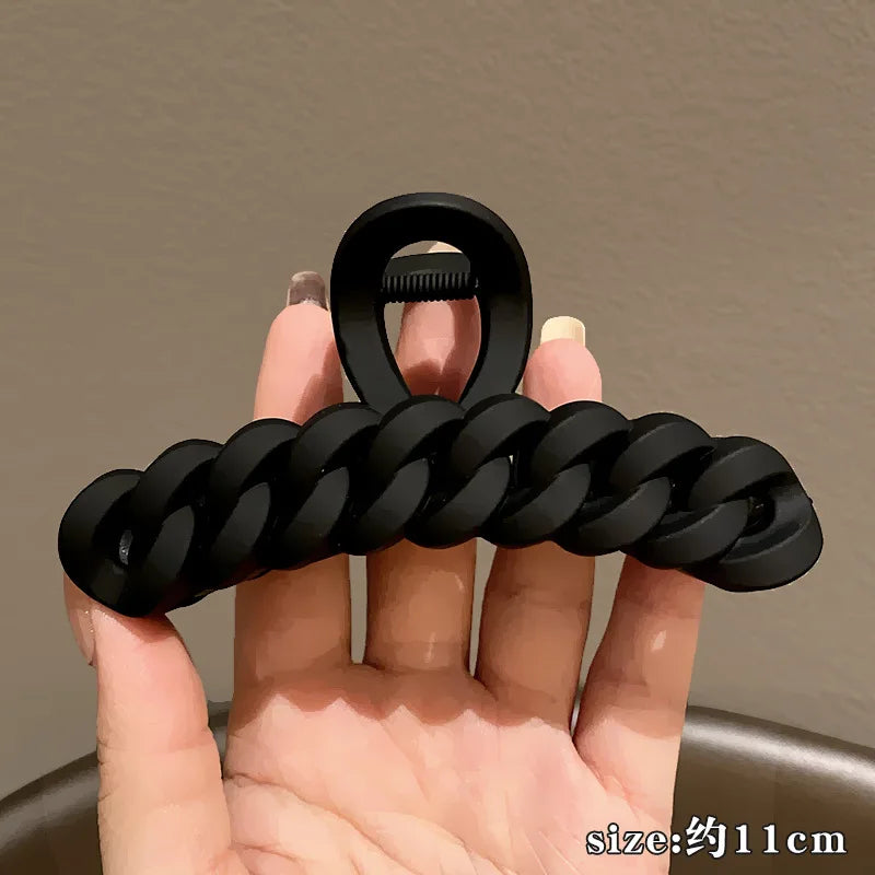Black Series Big Hair Clip for Women Simplicity Ponytail Clip Women Fashion Shark Clip Girl Hair Clamp