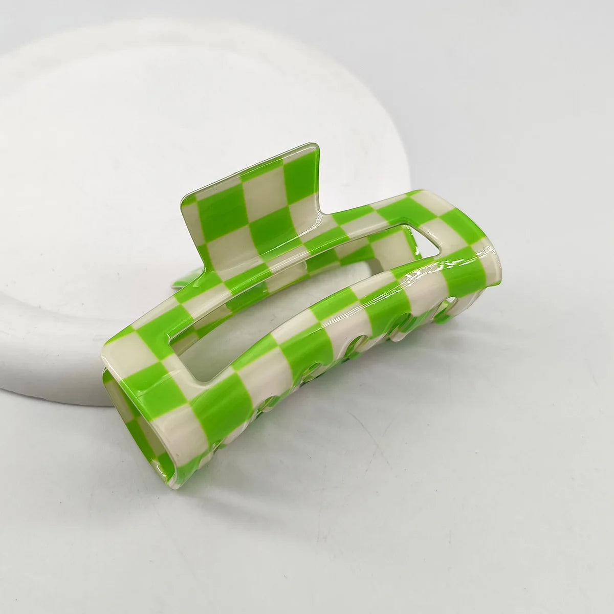 1/6 PCS Colorful Checkered Rectangle Hair Claw Clips For Women Girls Fashion Hair Clips For Styling Claw Clamps Hair Accessories