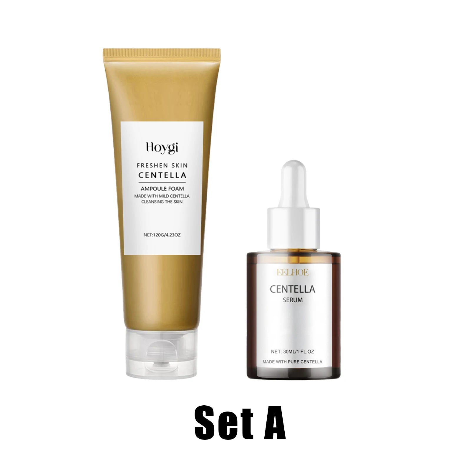 Centella Facial Care Combo Gentle Soothing Makeup Remover Oil Centella Cleanser Centella Serum Set for Sensitive Skin Daily Care