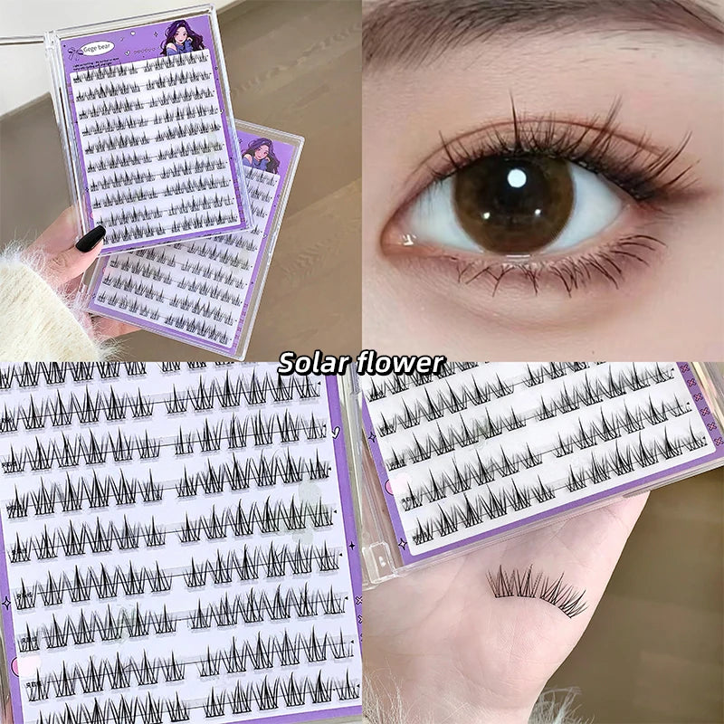 Gegebear Large-capacity Sunflower Natural Glue-free False Eyelashes Thick Curling Segmented Eyelashes Suitable For Daily Use
