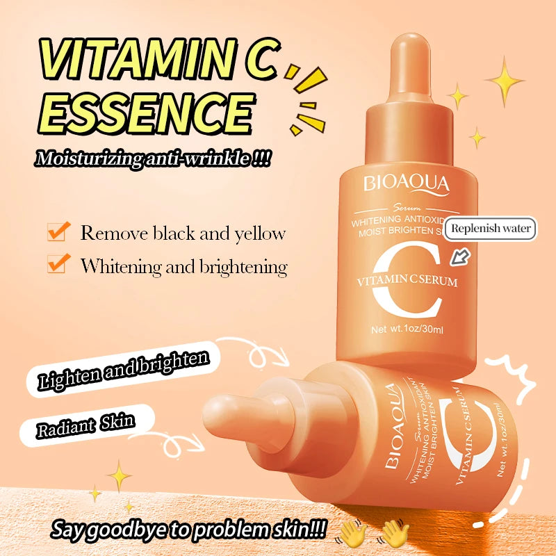 BIOAQUA Vitamin C Skin Care Kit Moisturizing Face Serum Anti-Aging Anti Dark Circles Eye Cream Facial Eyes Travel Size Skin Care