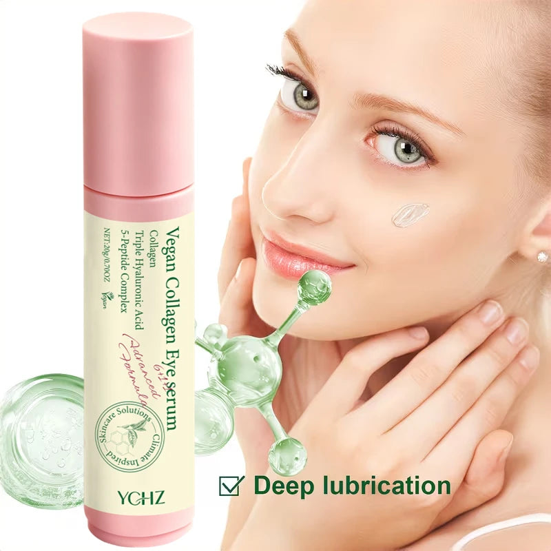 6-in-1 Collagen Peptide Eye Serum – Quick-Absorbing, Non-Greasy Formula for Hydration, Smoother-Looking Skin, Dark Circles & Fine Line Care