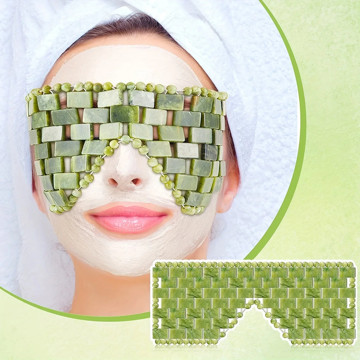 New Jade Facial Eye Mask Gouache Scraper Roller Massager Jade Stone Guasha Cold Therapy Anti Aging Jade Mask Beauty Tool