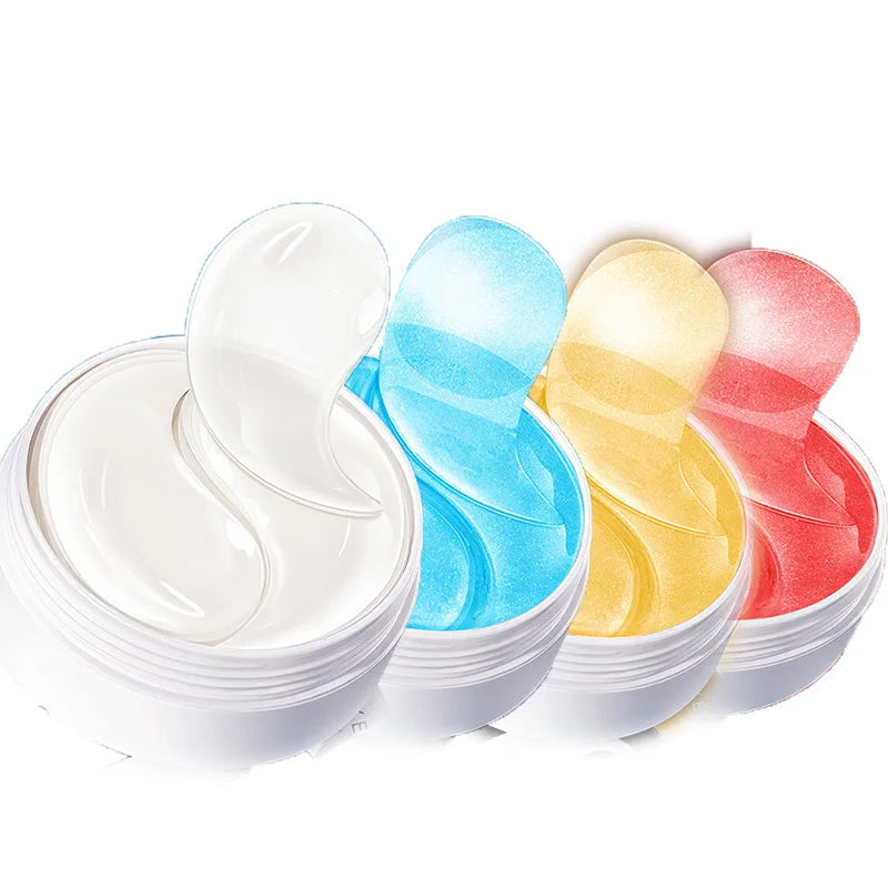 240pcs=120pairs Eye Patches Hyaluron Acid & Gold & Seaweed & Cucumber Hydrating Milk Moisturizing Crystal Collagen Gel Eye Mask