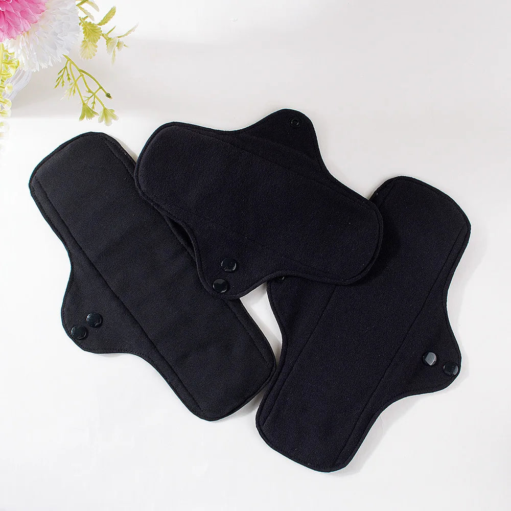 3pcs Full Cotton Hot Pressing Mama Cloth Night Long Sanitary Pads Washable Sanitary Napkins Reusable Panty Liners for Female