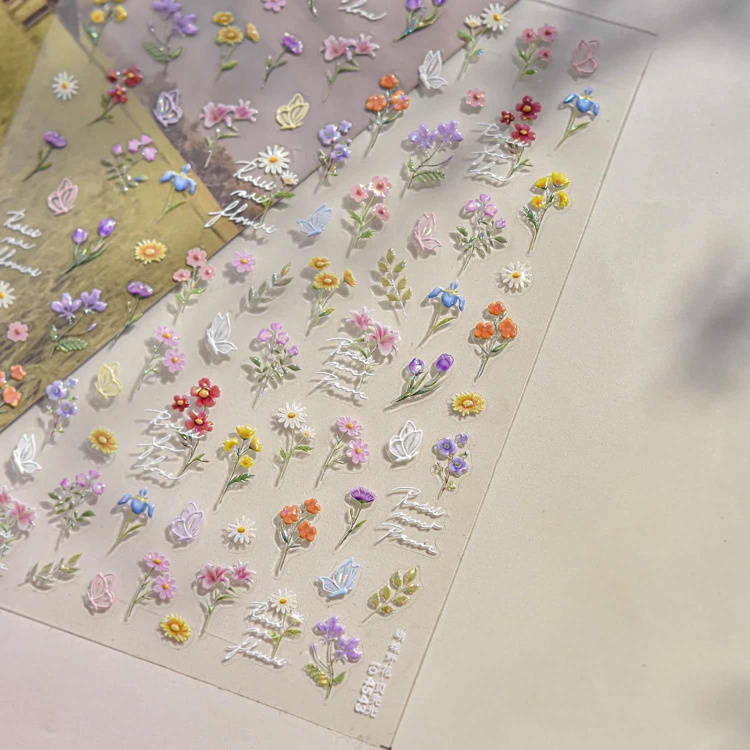 Japanese Nail Parts 5D Reliefs Cherry Blossom Self Adhesive Nail Art Stickers DIY 2025 Summer Flower Manicure Decoration Decals