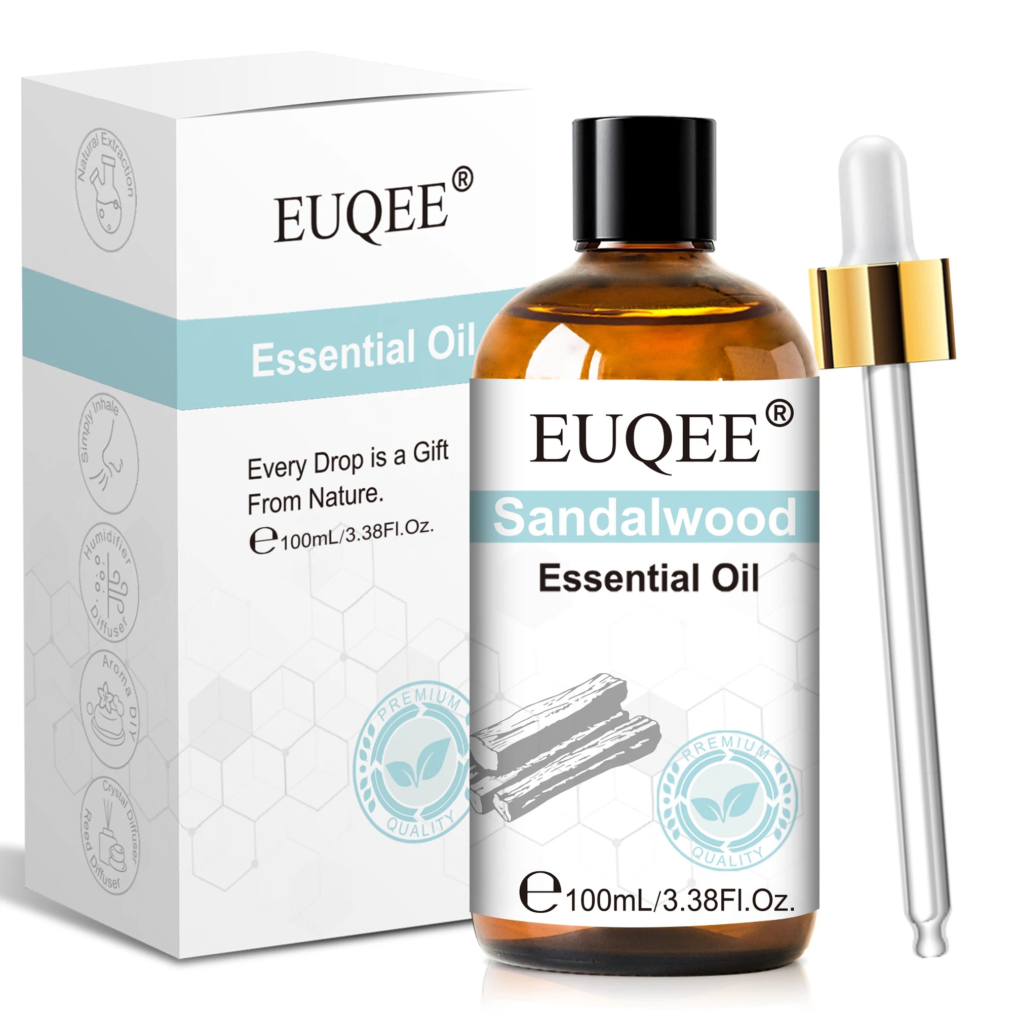 Euqee 10ml 100ml Natural Plant Essential Oil Frankincense Lemongrass Citronella Fragrance Oil For Diffuser Aroma Candle Perfume