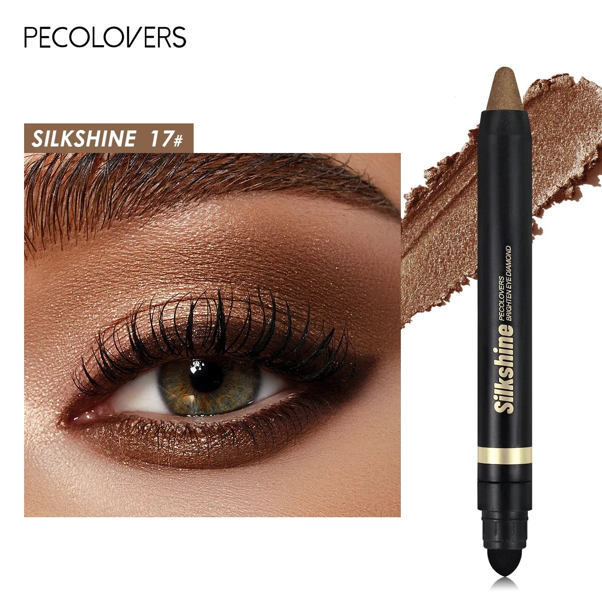Colorful Shimmer Eyeshadow Stick Double Ended Metallic Pearlescent Highlighter Makeup Pigment Silkworm Eyeshadow Pen
