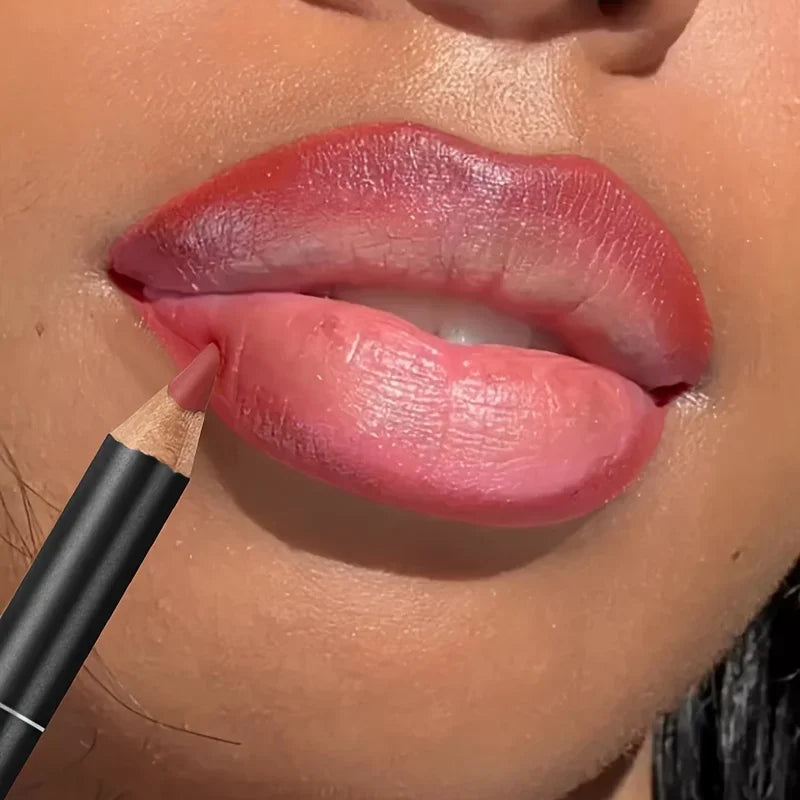 Matte Lip Liner Pencil, Waterproof Long Lasting Non-Fading Smooth Velvet Lip Liner for Outline and Filling, Lip Makeup Tool