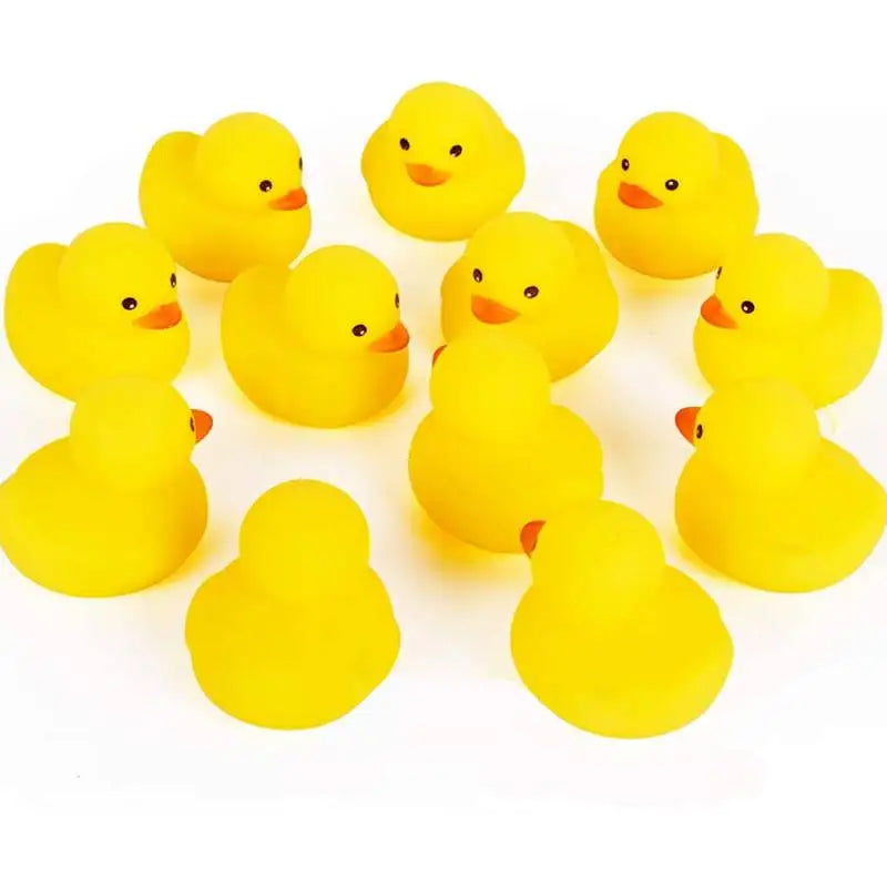 10pcs Preschool Bath Toys Mini Rubber Ducks Squeak Float Ducks Baby Bathtub Shower Toy Gift for Toddlers Kids Boys Girl Birthday