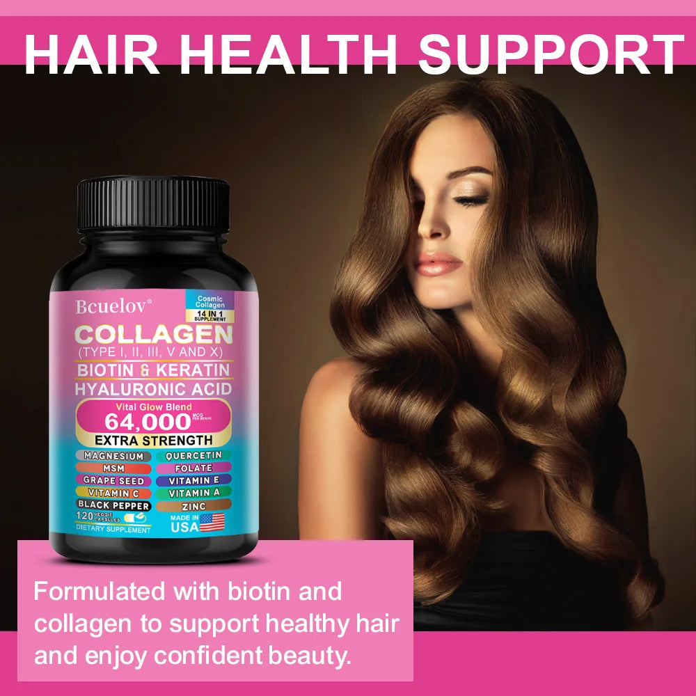 Collagen Peptide Supplement, Anti-Aging, Youthful Glow, Skin Elasticity, Strong Joints, Healthy Hair Growth, Healthy Nails