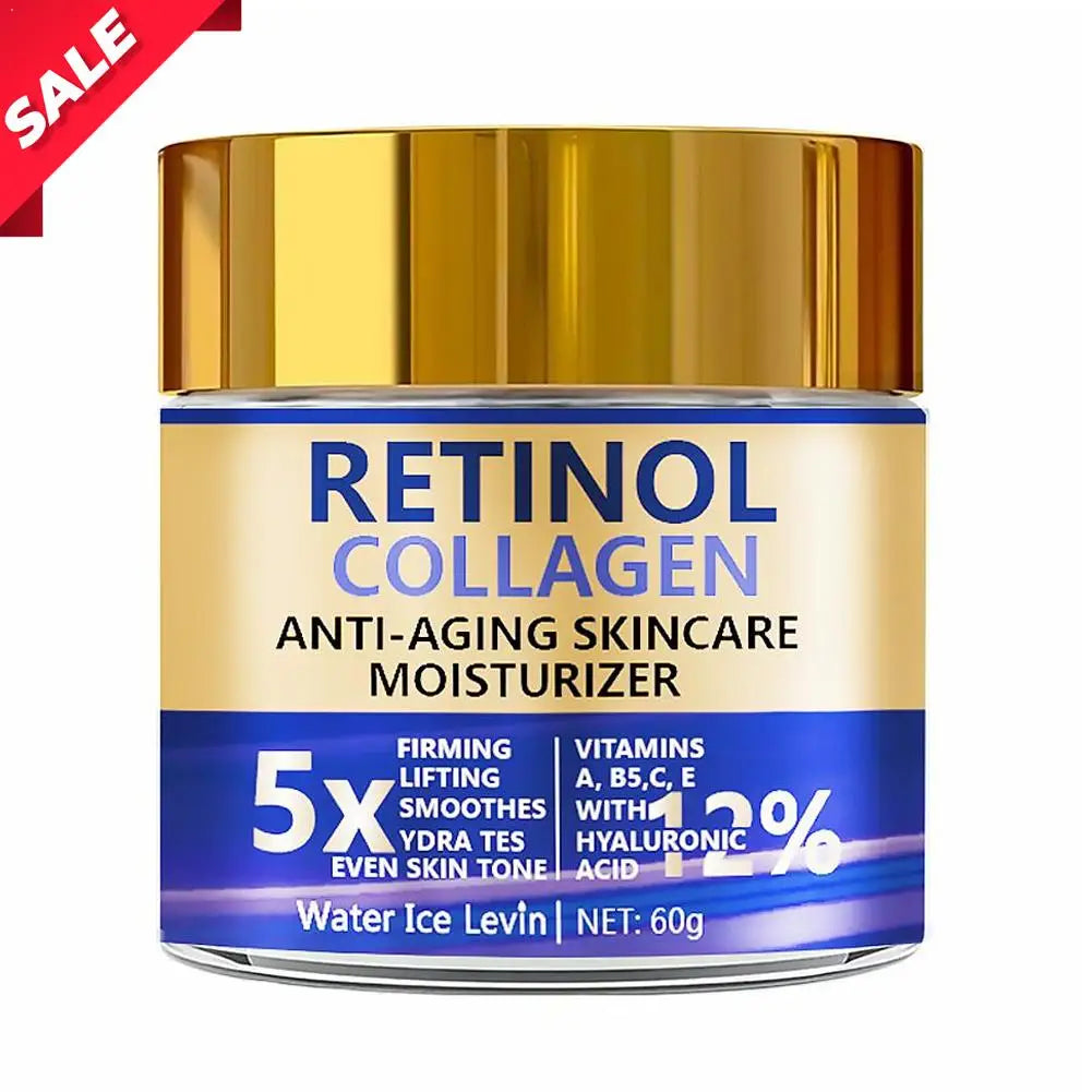 Retinol Collagen Anti Aging Face Cream Moisturizer 60g 5X Firming Lifting Cream with Hyaluronic Acid, Smooth Hydrate Skin Care