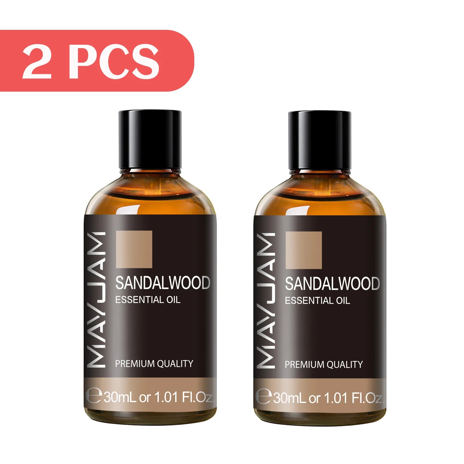 MAYJAM 2 Bottles Essential Oils 30ml Lavender Bergamot Vanilla Peppermint Scents for Diffuser Aromatherapy Candles Soap Making