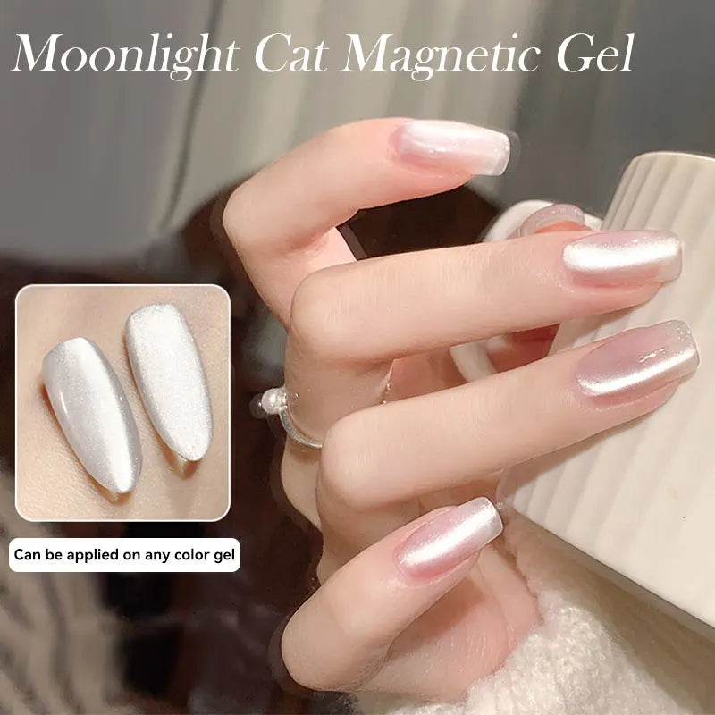 LILYCUTE 7ML Ocean Blue Cat Magnetic Gel Nail Polish Sparkling Glimmer Gel Polish Semi Permanent UV Magnet Gel Varnish Nail Art