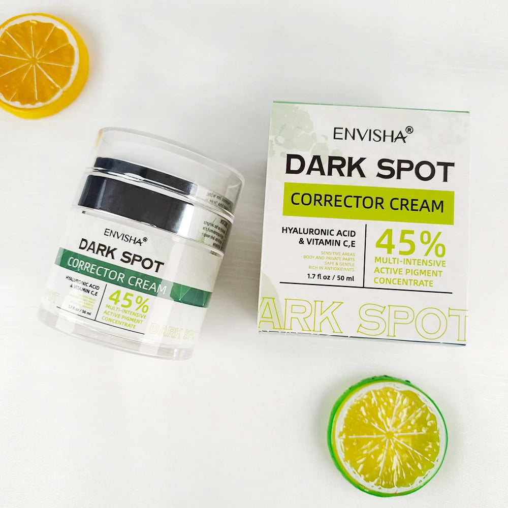ENVISHA Face Skin Care Whitening Freckle Cream Remove Melasma Dark Spots Melanin Brighten Anti-Aging Lightening Shrink Pores