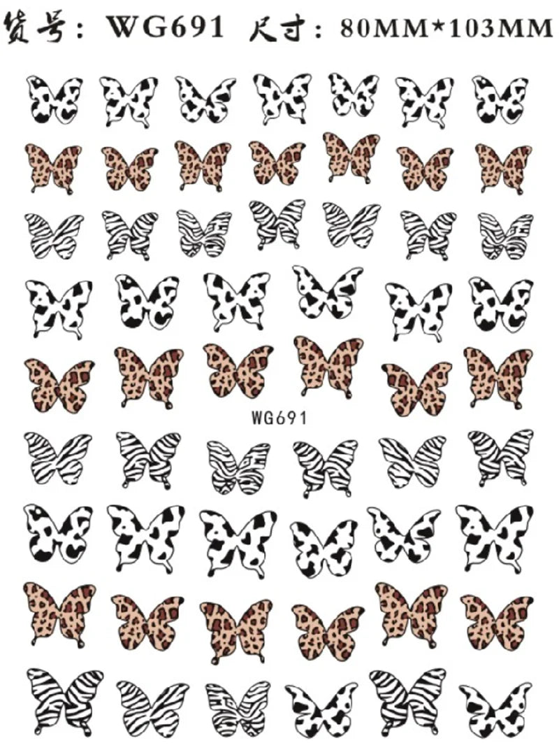 Press on Nails Tiger Symbol Nails Decals Design Fierce Wild Animal Leopard Decoration Manicure Stickers Nails Accessories Tools