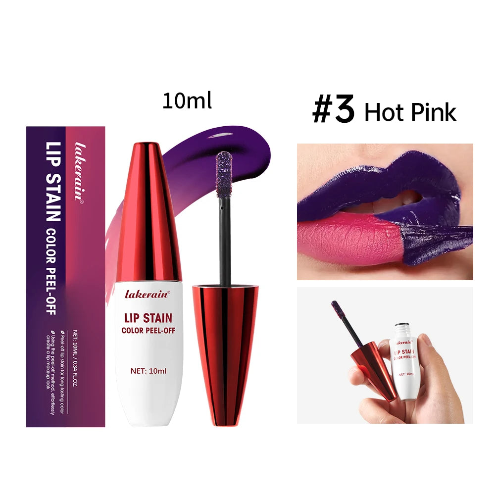 Lakerain Peel-off Lip Gloss Matte Natural Mist Lip Tinted Waterproof Long Lasting Lipstick Makeup Tear Contour Stain Cosmetics